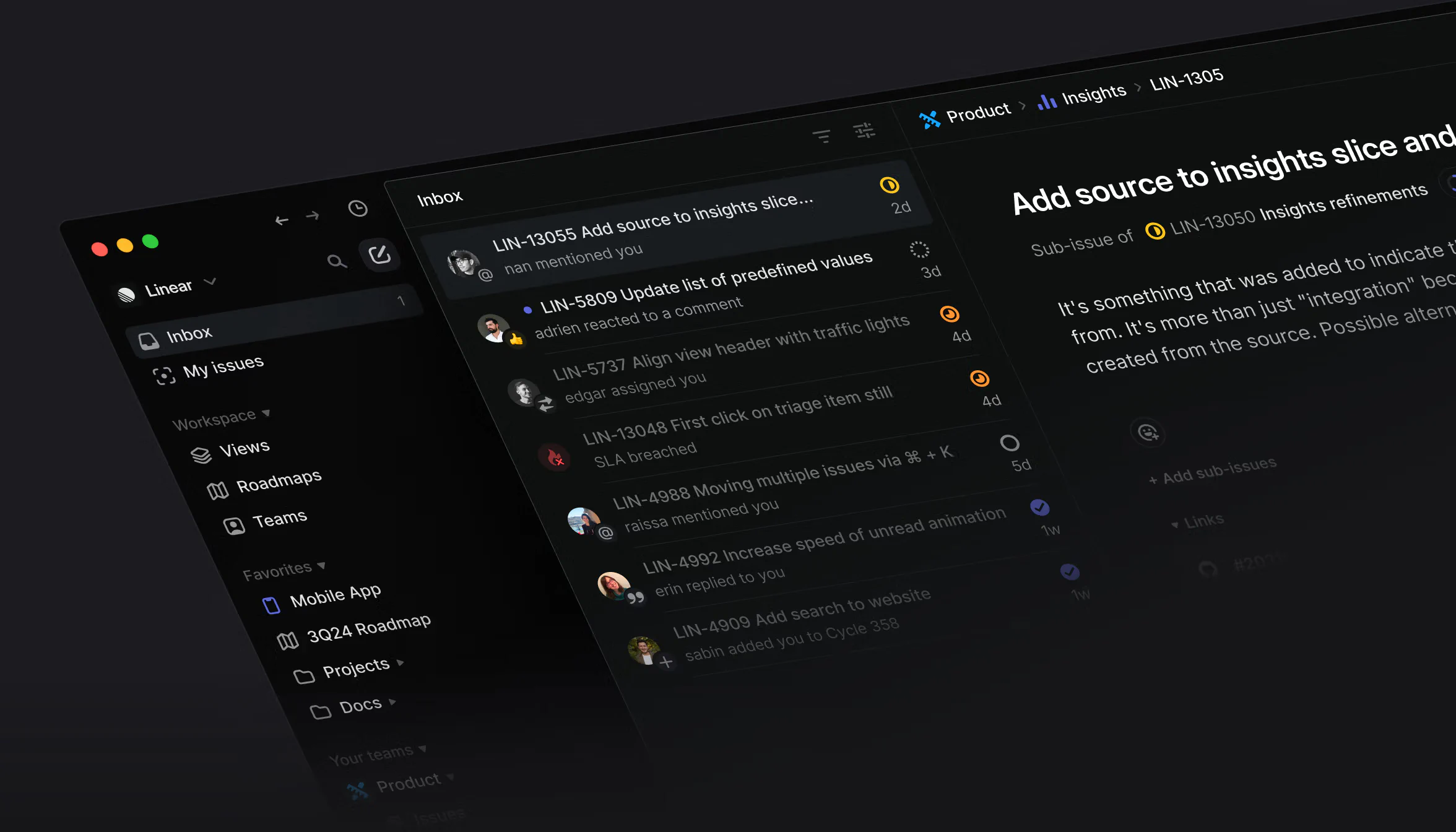 Linear interface redesign